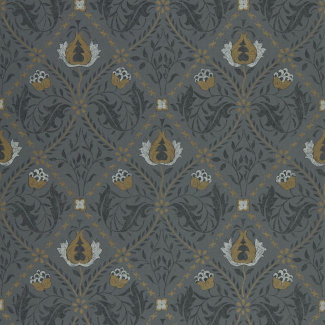 Pure Trellis Wallpaper Black Ink