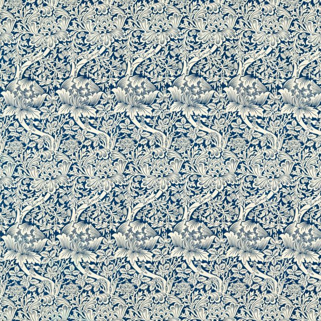 Rose and Thistle Fabric Indigo