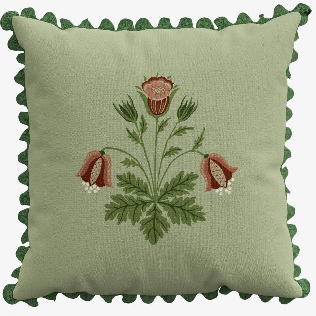 Rose Cushion, Green/Rose Green/Rose