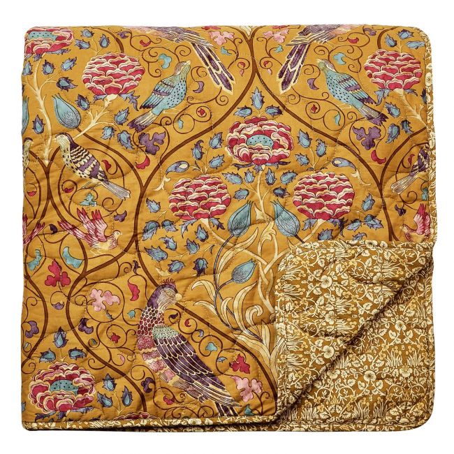 Seasons By May Quilt Throw, Saffron Saffron