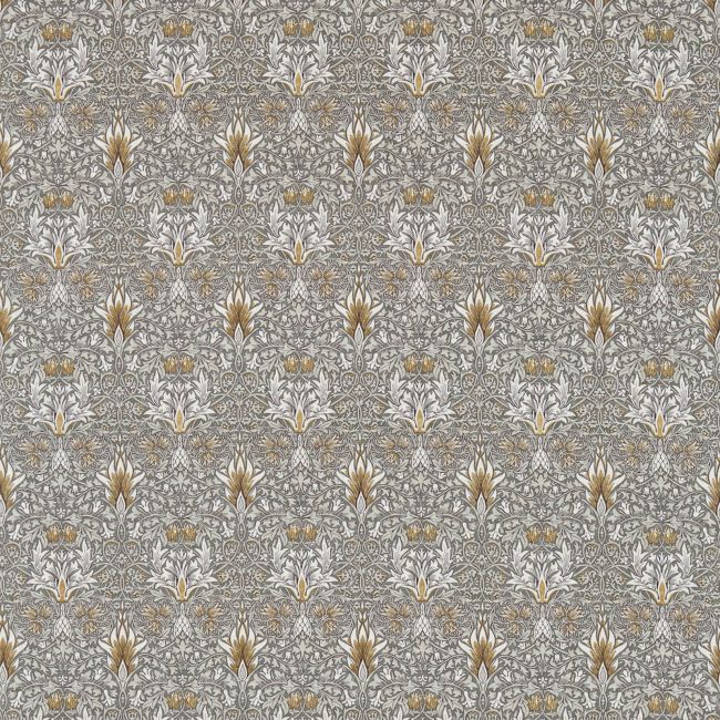 Snakeshead Fabric Pewter/Gold