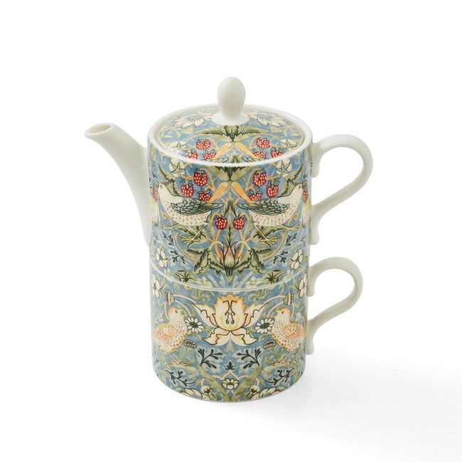 Strawberry Thief Tea Set for One, Blue Blue