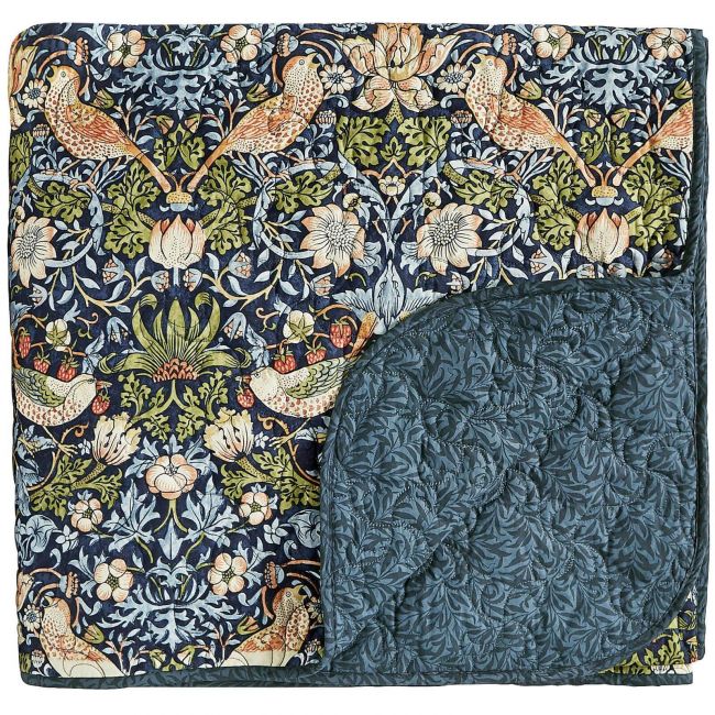 Strawberry Thief Throw, Indigo Indigo