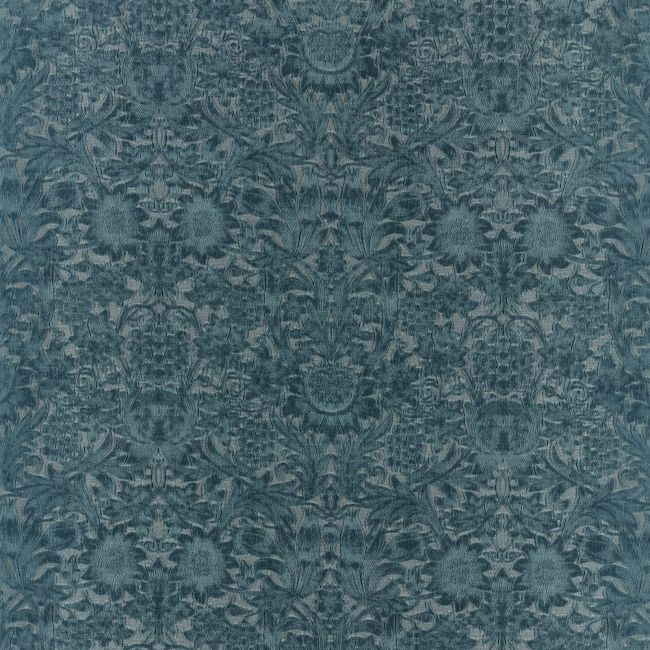 Sunflower Caffoy Velvet Fabric Webbs blue