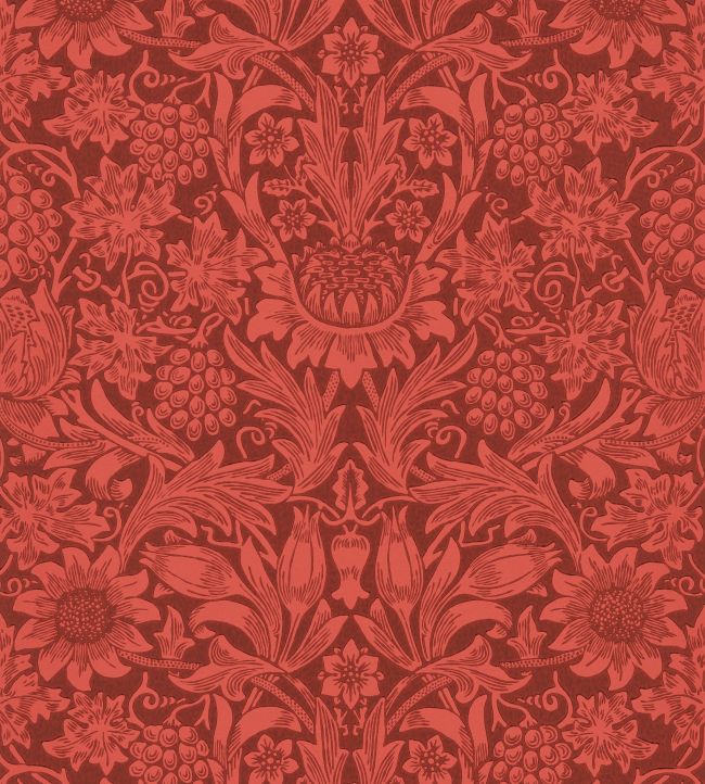 Sunflower Wallpaper Chocolate/Red