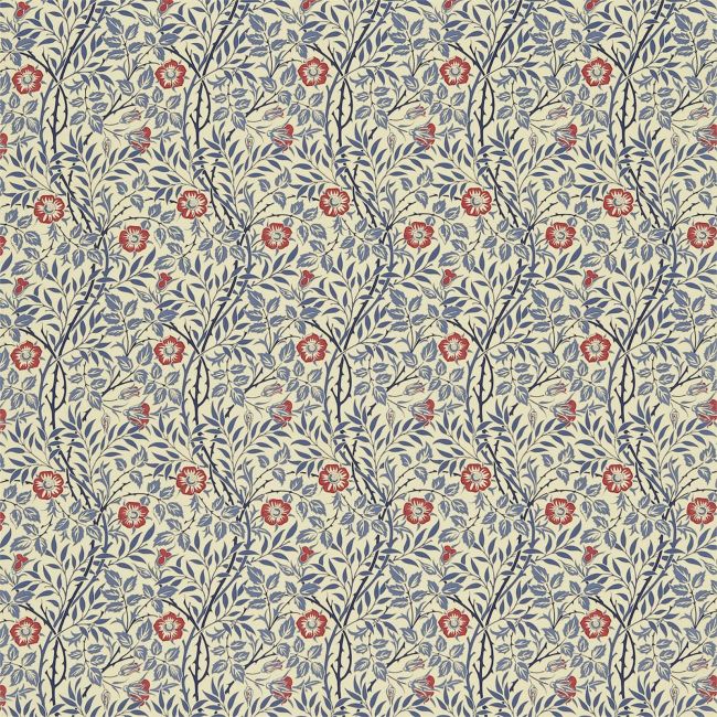 Sweet Briar Fabric Indigo/Red