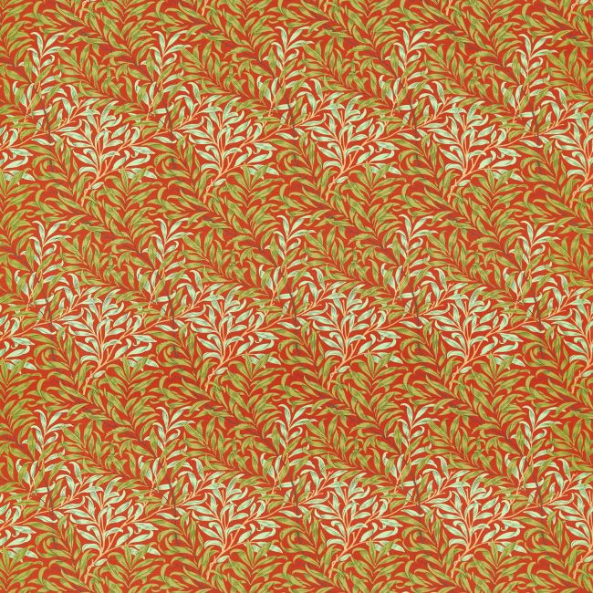 Willow Boughs Fabric Tomato/Olive