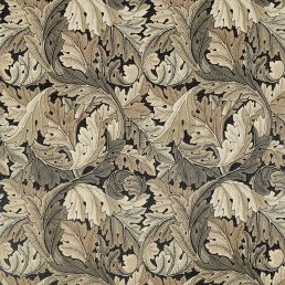 Acanthus Velvet Fabric Charcoal/Grey