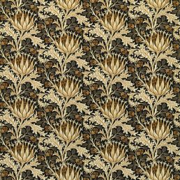 Artichoke Velvet Fabric Midnight/Pearwood