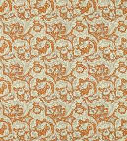 Bachelors Button Fabric Burnt Orange/Sky