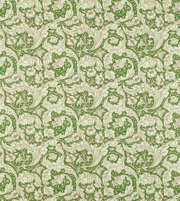 Bachelors Button Fabric Leaf Green/Sky