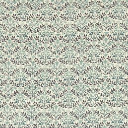 Bellflowers Fabric Indigo/Seagreen