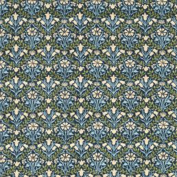 Bellflowers Fabric Indigo/Thyme