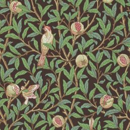 Bird & Pomegranate Wallpaper Charcoal/Sage