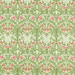 Bluebell Fabric Leaf Green/Sweet Briar