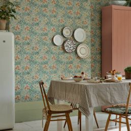 Bower Wallpaper Boughs Green/Rose