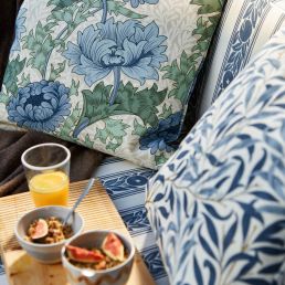 Chrysanthemum Outdoor Fabric Indigo/Bayleaf