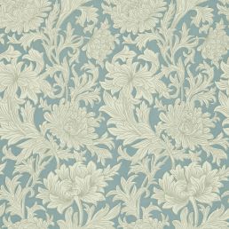 Chrysanthemum Toile Wallpaper China Blue/Cream