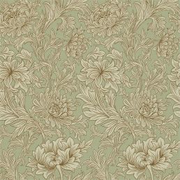 Chrysanthemum Toile Wallpaper Eggshell/Gold