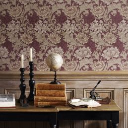 Chrysanthemum Toile Wallpaper Eggshell/Gold