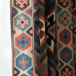 Dorothys Kilim Fabric Barbed Berry/Indigo