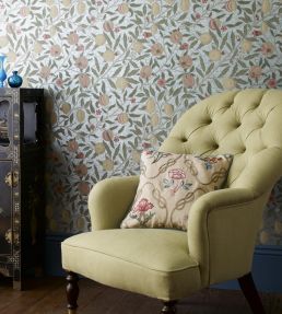 Fruit Wallpaper Green Indigo/Madder