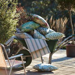 Holland Park Stripe Outdoor Fabric Slate/Linen