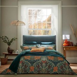 Honeysuckle & Tulip Bedding Set, Mulberry & Teal Mulberry & Teal