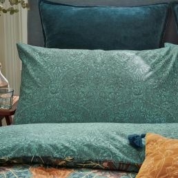 Honeysuckle & Tulip Standard Pillowcase Pair, Mulberry & Teal Mulberry & Teal