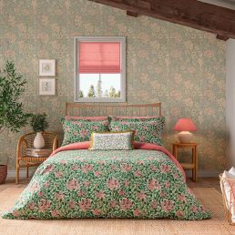 Honeysuckle Bedding Set, Evergreen & Coral Evergreen & Coral