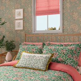 Honeysuckle Bedding Set, Evergreen & Coral Evergreen & Coral