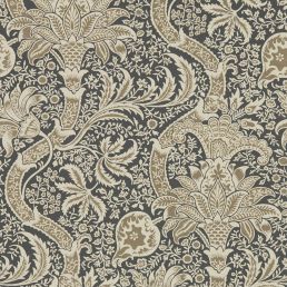 Indian Wallpaper Charcoal/Nickel