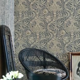 Indian Wallpaper Grey/Pewter