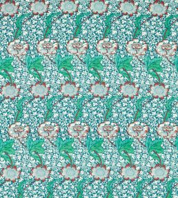 Kennet Fabric Aqua/Pink