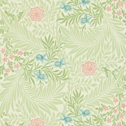 Larkspur Wallpaper Green/Coral