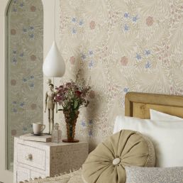 Larkspur Wallpaper Olive/Lilac