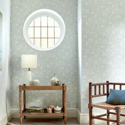 Mallow Wallpaper Chalk Duck Egg