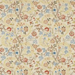 Mary Isobel Embroidery Fabric Russet/Olive