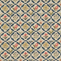 Mays Coverlet Fabric Indigo/Rose