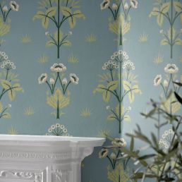 Meadow Sweet Wallpaper Rose/Olive