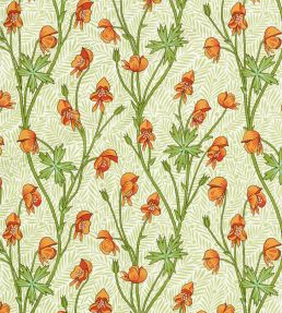 Monkshood Fabric Tangerine/Sage