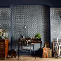 Morris Bellflowers Wallpaper Grey/Fennel