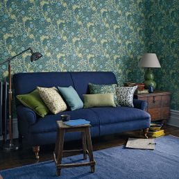 Morris Seaweed Wallpaper Cobalt/Thyme