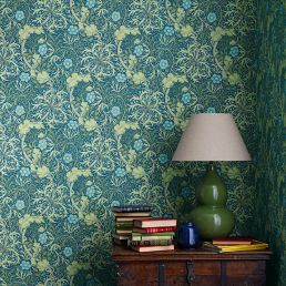 Morris Seaweed Wallpaper Red/Gold