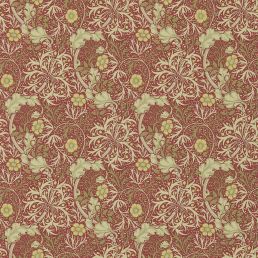 Morris Seaweed Wallpaper Red/Gold