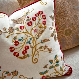 Newill Embroidery Fabric Wine/Saffron