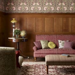 Pimpernel Wallpaper Woad/Coral