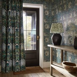 Pimpernel Wallpaper Woad/Coral