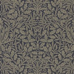 Pure Acorn Wallpaper Charcoal/Gilver