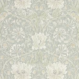 Pure Honeysuckle & Tulip Wallpaper Grey Blue